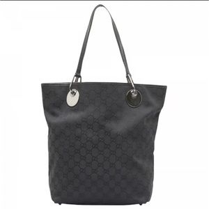 Gucci | VINTAGE | GG Canvas  | Black Tote Bag